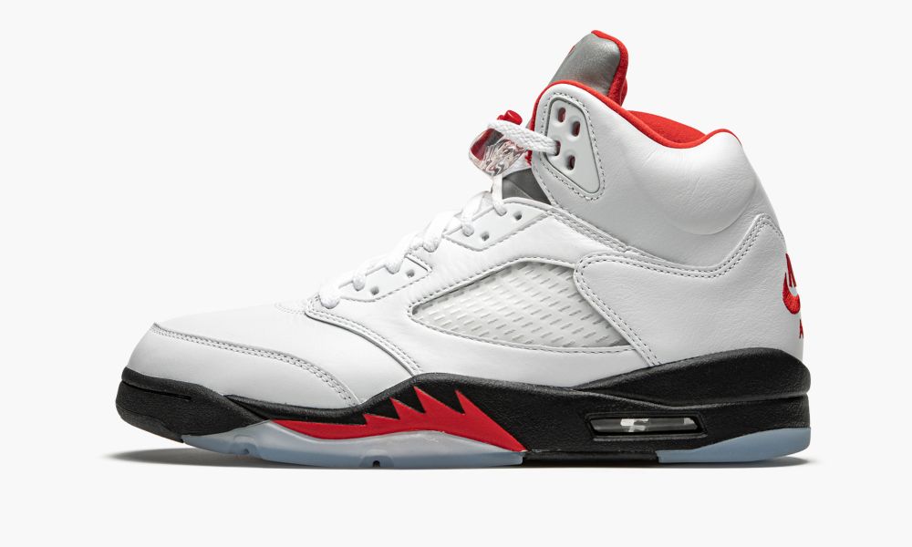 Nike Air Jordan 5 Retro "Fire Red Silver Tongue 2020" Muške Cipele Crvene Crne Bijele Crvene | Hrvatska-4786150