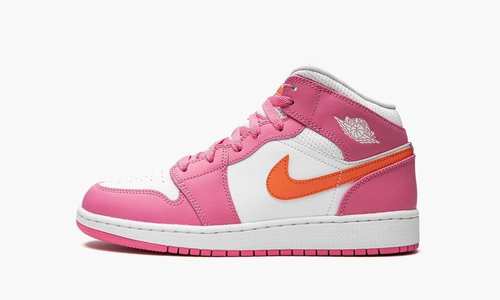 Nike Air Jordan 1 Mid (GS) Dječje Cipele Bijele Roze Narančaste | Hrvatska-6072493