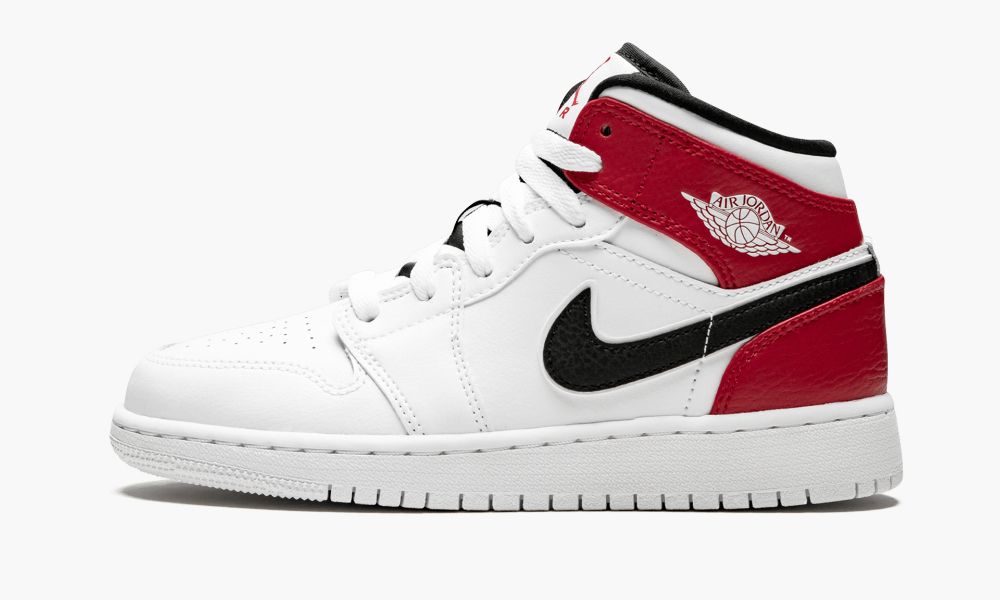 Nike Air Jordan 1 Mid (GS) Dječje Cipele Crne Crvene Bijele | Hrvatska-7306289