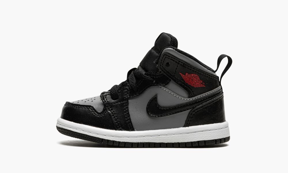 Nike Air Jordan 1 Mid (TD) Dječje Cipele Crne Crvene Sive | Hrvatska-8705932